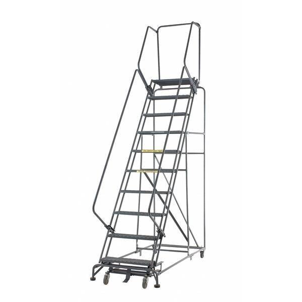 123 in H Steel Rolling Ladder, 9 Steps