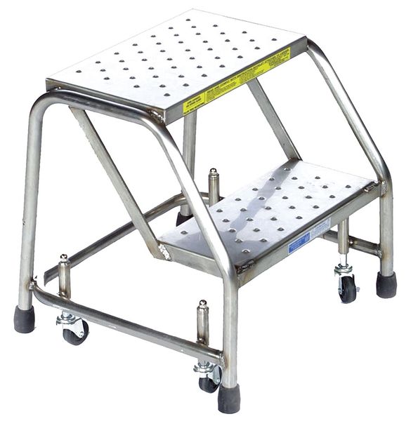 Rolling Ladder, Stainless Steel, 19 in.H