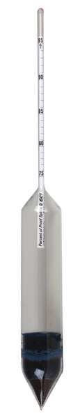 Hydrometer Alcohol 75-95 Proof 12 In H
