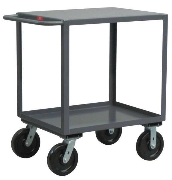 Steel Utility Cart with Lipped & Flush Metal Shelves, Flat, 2 Shelves, 4,800 lb