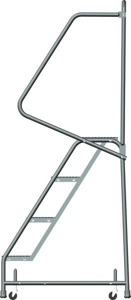 68 in H Steel Rolling Ladder, 4 Steps