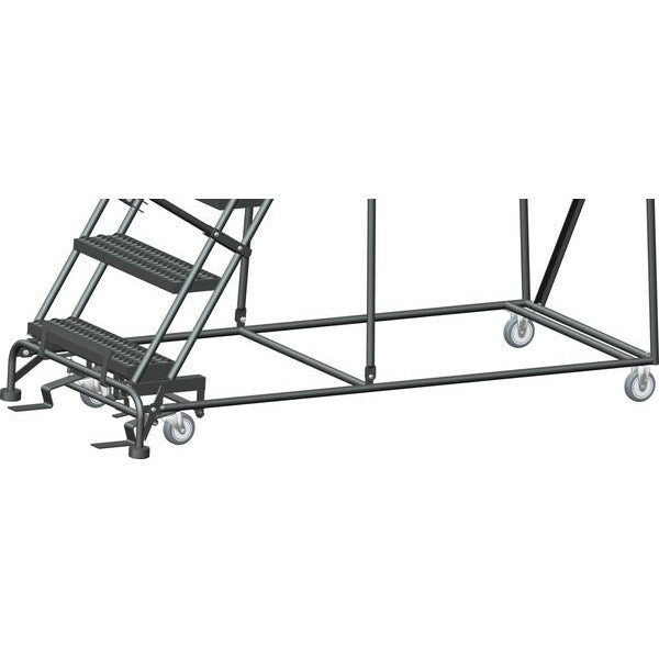 113 in H Steel Rolling Ladder, 8 Steps