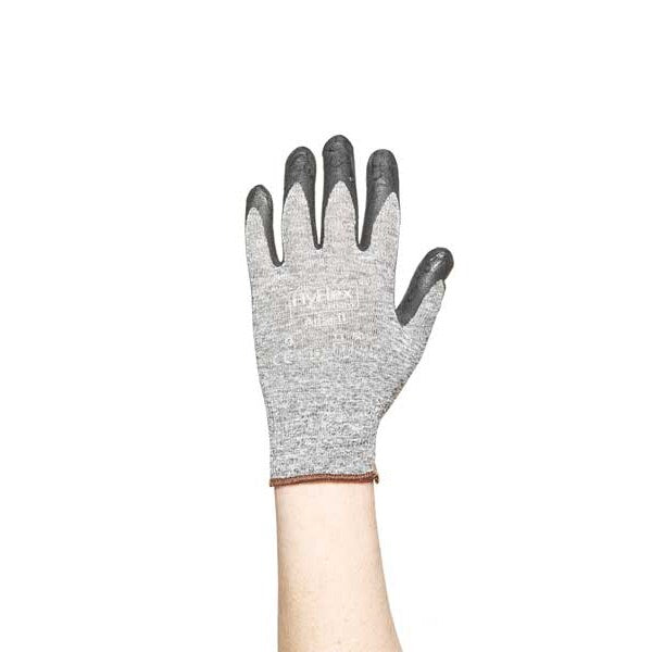 Foam Nitrile Coated Gloves, Palm Coverage, Gray, 9, PR