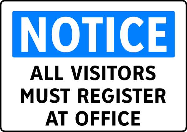 Notice Security Sign, 7 in Height, 10 in Width, Polyester, English