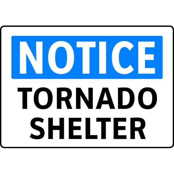 Notice Sign, 7 in Height, 10 in Width, Aluminum, English