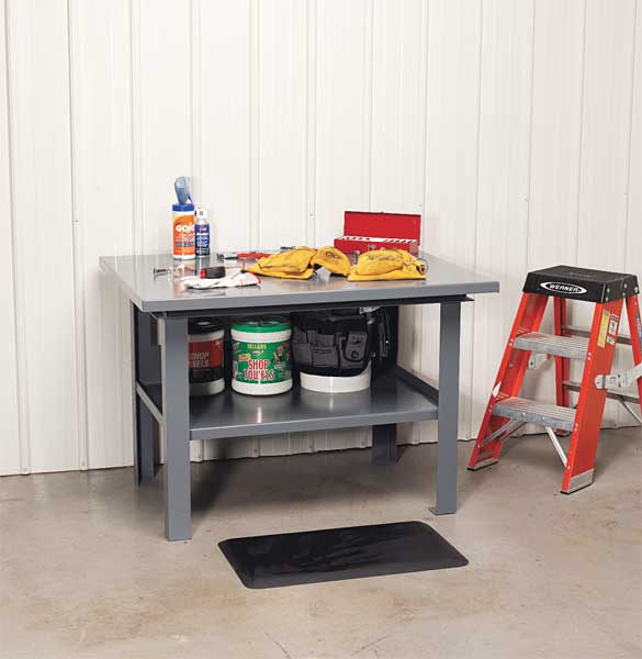Work Table, Steel, 48 in W, 34 in Height, 8,000 lb, Straight