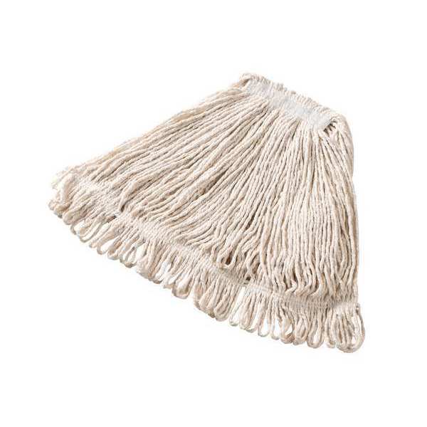 1in String Wet Mop, 16oz Dry Wt, Slide Connection, Loop-End, White, Cotton/Synthetic, FGD21206WH00