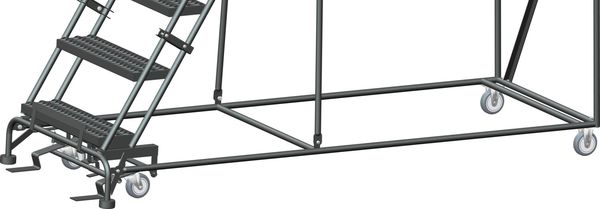 153 in H Steel Stock Picking Rolling Ladder, 12 Steps