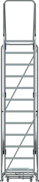 153 in H Steel Stock Picking Rolling Ladder, 12 Steps