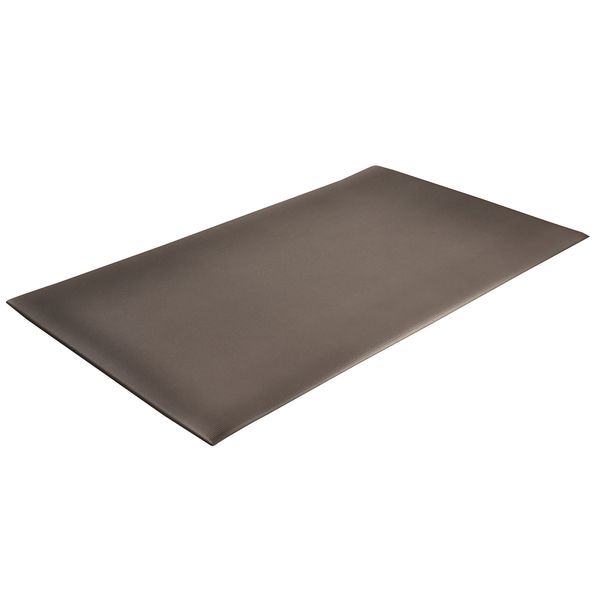 Antifatigue Mat, Black, 6 ft. L x 3 ft. W, PVC, Corrugated Surface Pattern, 1/2