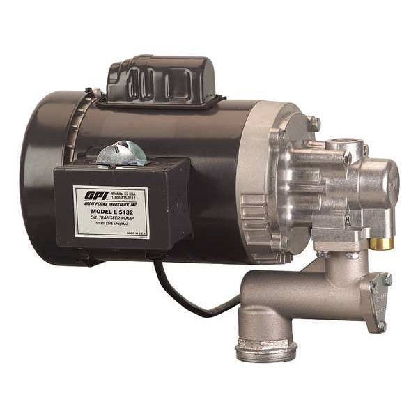 Oil Transfer Pump, Electric, 8 gpm GPM Max, 115 V AC, 1 HP, 30 min