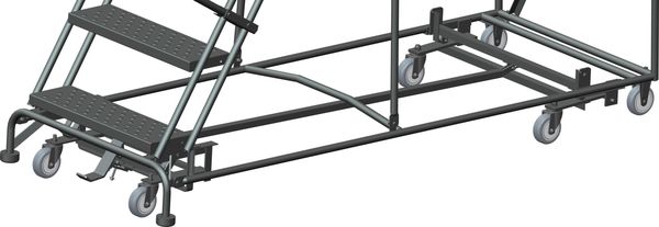 153 in H Steel Rolling Ladder, 12 Steps