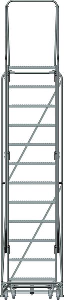 153 in H Steel Rolling Ladder, 12 Steps