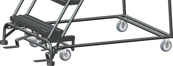 93 in H Steel Rolling Ladder, 6 Steps