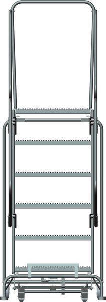 93 in H Steel Rolling Ladder, 6 Steps