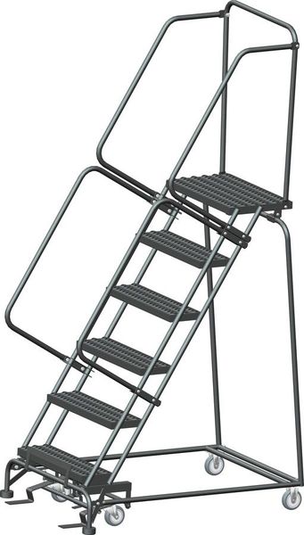 93 in H Steel Rolling Ladder, 6 Steps