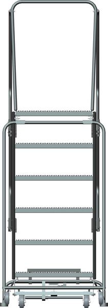 93 in H Steel Rolling Ladder, 6 Steps