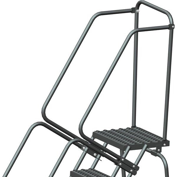 123 in H Steel Rolling Ladder, 9 Steps