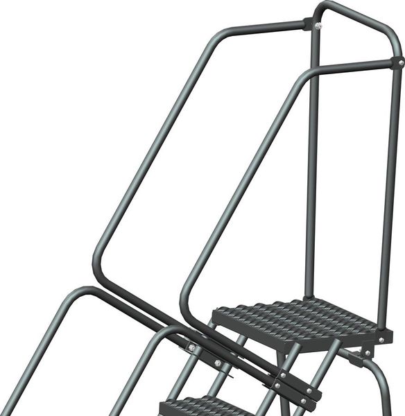 83 in H Steel Rolling Ladder, 5 Steps