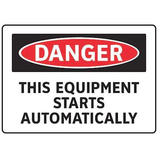 Danger Sign, 7 in Height, 10 in Width, Vinyl, English