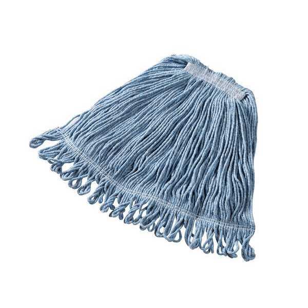 1in String Wet Mop, 16oz Dry Wt, Slide On Connection, Loop-End, Blue, Cotton/Synthetic, FGD21206BL00