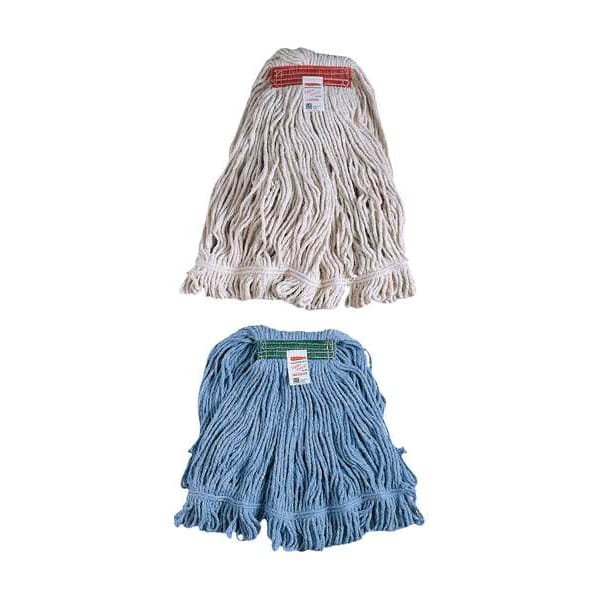 1in String Wet Mop, 16oz Dry Wt, Slide Connection, Loop-End, White, Cotton/Synthetic, FGD21206WH00