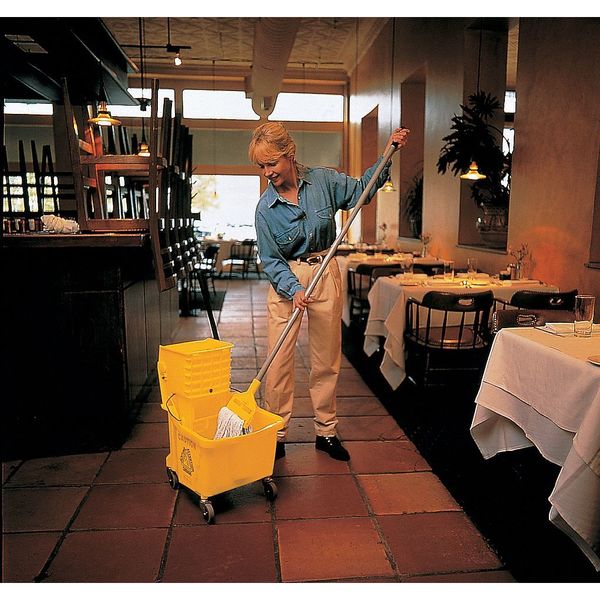 1 in String Wet Mop, 28 oz Dry Wt, Slide On Connection, Looped-End, Blue, Cotton/Synthetic