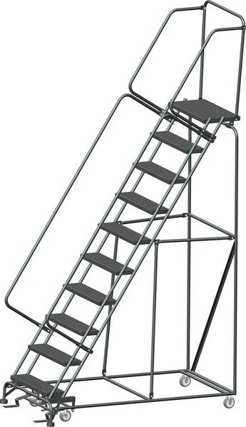 133 in H Steel Rolling Ladder, 10 Steps