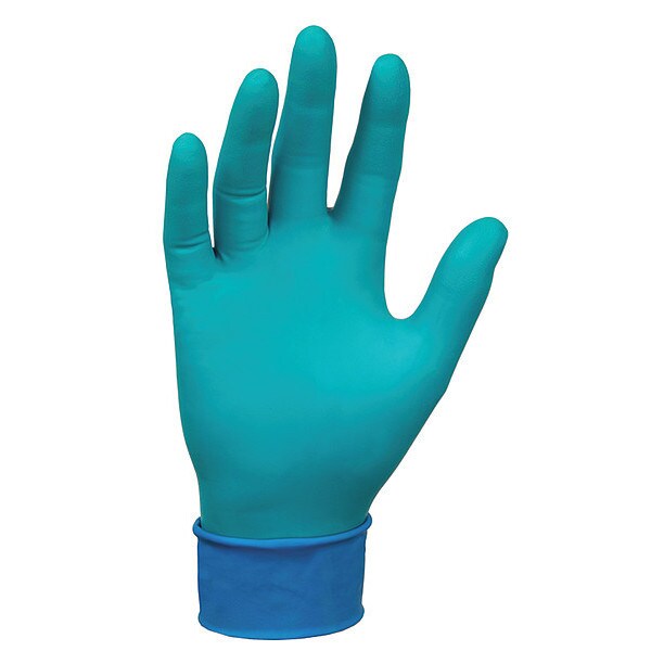 Chemical Resistant Disposable Cleanroom Gloves, Nitrile, Powder Free, Teal, Blue, L, 500 PK