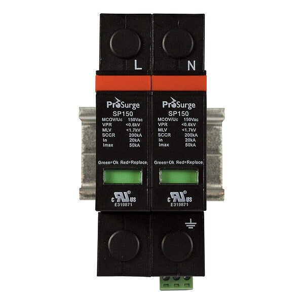 Surge Protection, 2 Poles, 3 Wires, 120VAC