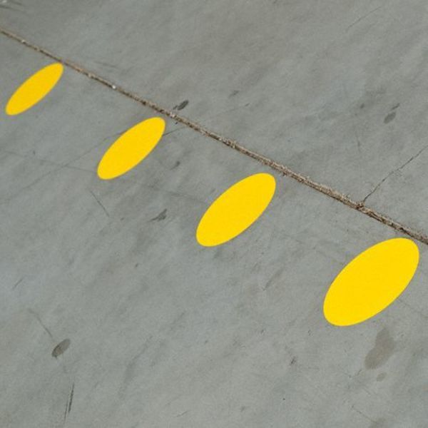 Floor Marking Tape, Dot, 3-1/2In D, PK350