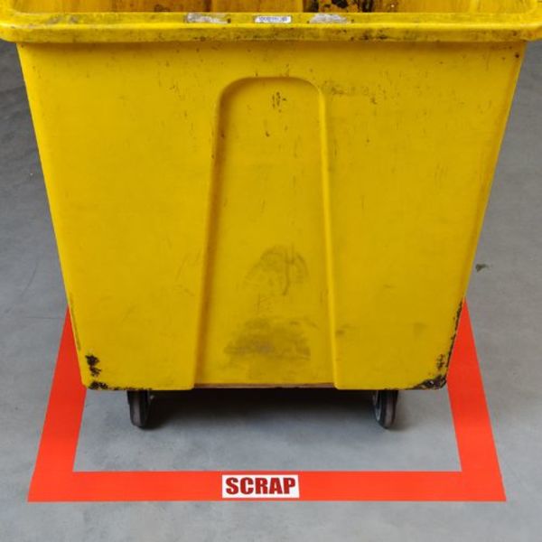 Floor Marking Tape, Roll, 4In W, 100 ft. L