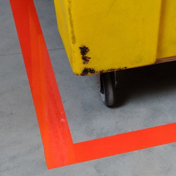 Floor Marking Tape, Roll, 4In W, 100 ft. L