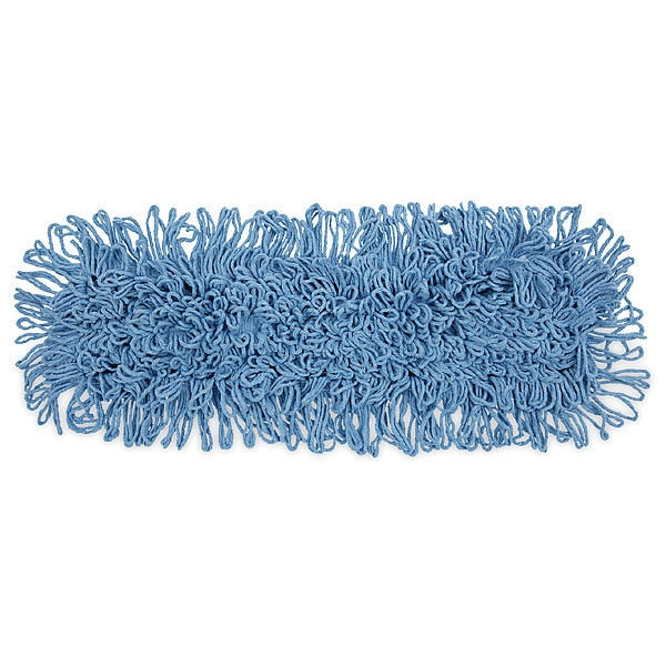 24 in L Looped-End Dust Mop, Blue, Cotton/Synthetic