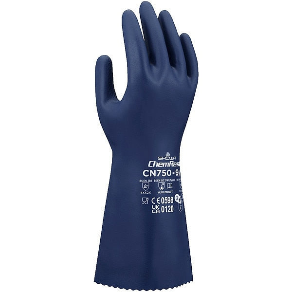 Chemical-Resistant Gloves, Blue, L/9, PR