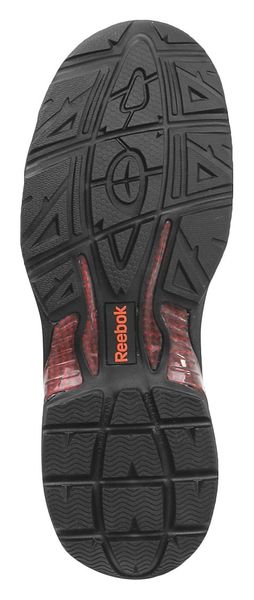 Athletic Work Shoes, Black/Red, 11-1/2W, PR