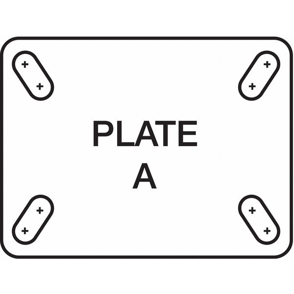 Plate Caster, Swivel, Rubber, 10 in., 790 lb., Blk