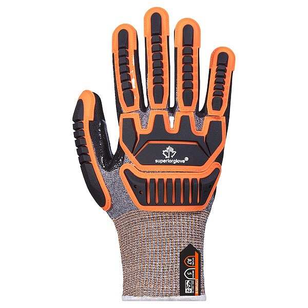 Cut-Resistant Gloves, PR, XS, Orange