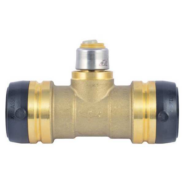 DZR Brass Reducing Tee, 1-1/4 in Tube Size