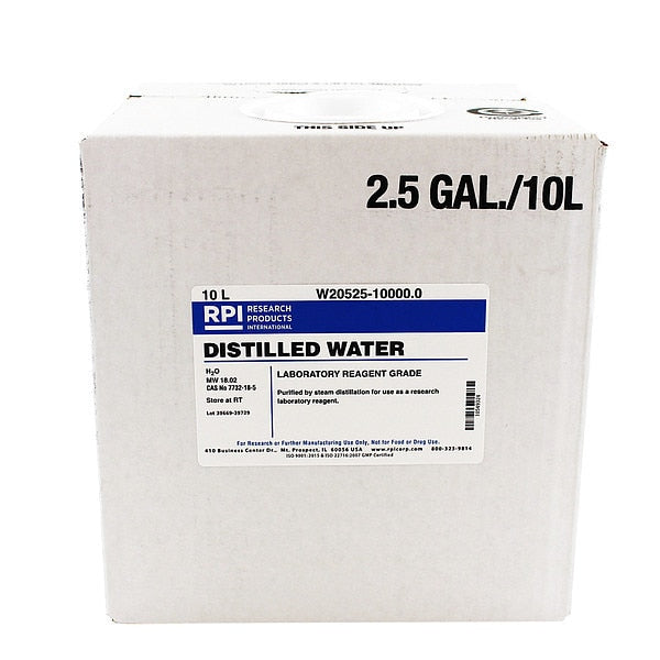 Distilled Water, Lab Reagent Grade, 10L
