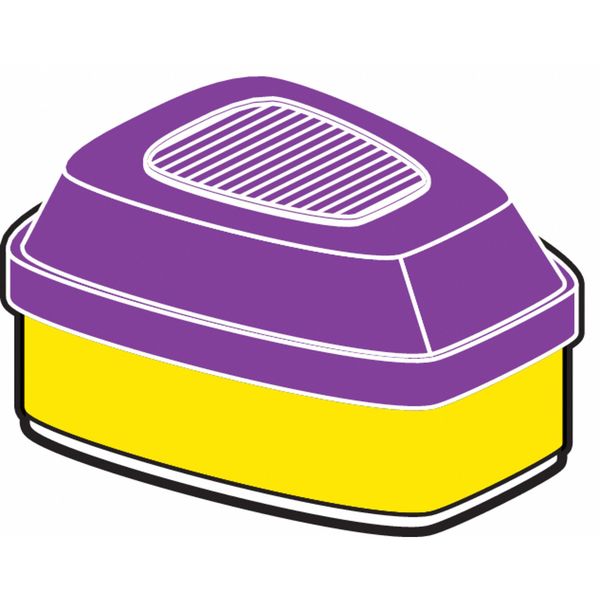 Combination Cartridge/Filter, Acid Gas (AG)/Organic Vapor (OV)/P100, Bayonet, Magenta/Yellow, 2 Pack