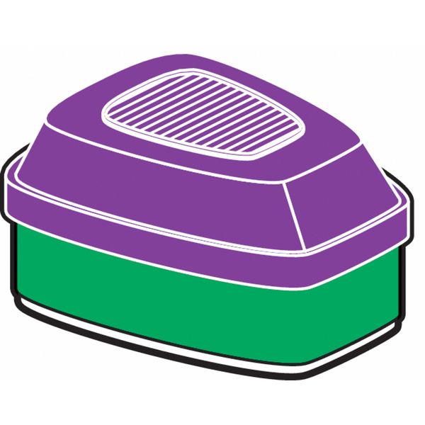 Combination Cartridge/Filter, Bayonet, AM, MA, P100, Green, Magenta, 2 PK, NIOSH