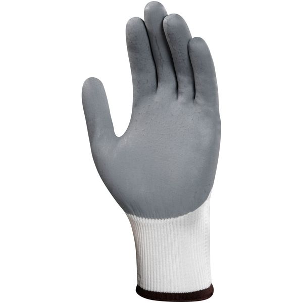 Foam Nitrile Coated Gloves, Palm Coverage, White/Gray, 2XL, PR