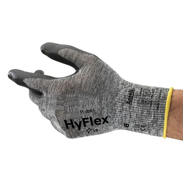 Foam Nitrile Coated Gloves, Palm Coverage, Black, XS, PR