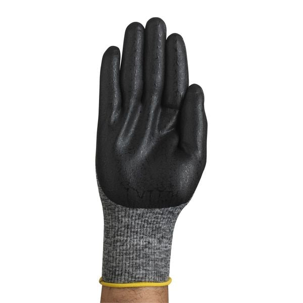 Foam Nitrile Coated Gloves, Palm Coverage, Black, S, PR