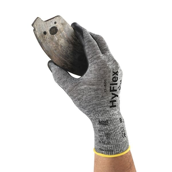 Foam Nitrile Coated Gloves, Palm Coverage, Black, S, PR