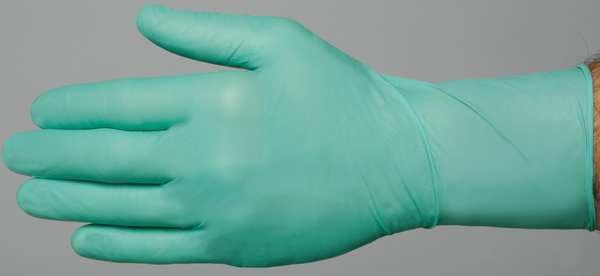 Disposable Gloves, Neoprene, Powder Free, Green, M, 100 PK