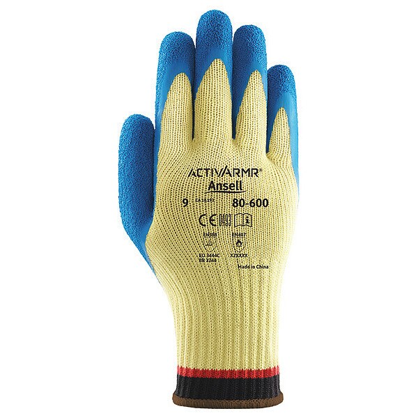 Cut Resistant Coated Gloves, A2 Cut Level, Natural Rubber Latex, L, 1 PR