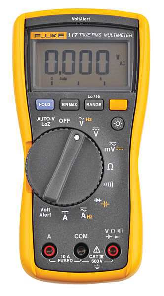 Digital Multimeter, 600 Max. AC Volts, 600 Max. DC Volts, 10 Max. AC Amps, 10 Max. DC Amps