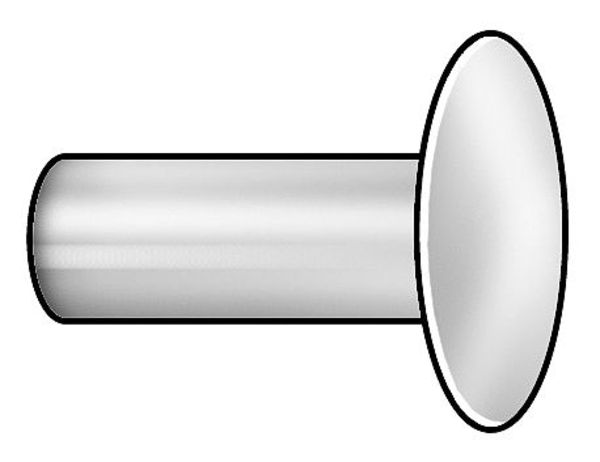 Semi-Tubular Rivet, Truss Head, 3/16 in Dia., 1/2 in L, Brass Body, 50 PK